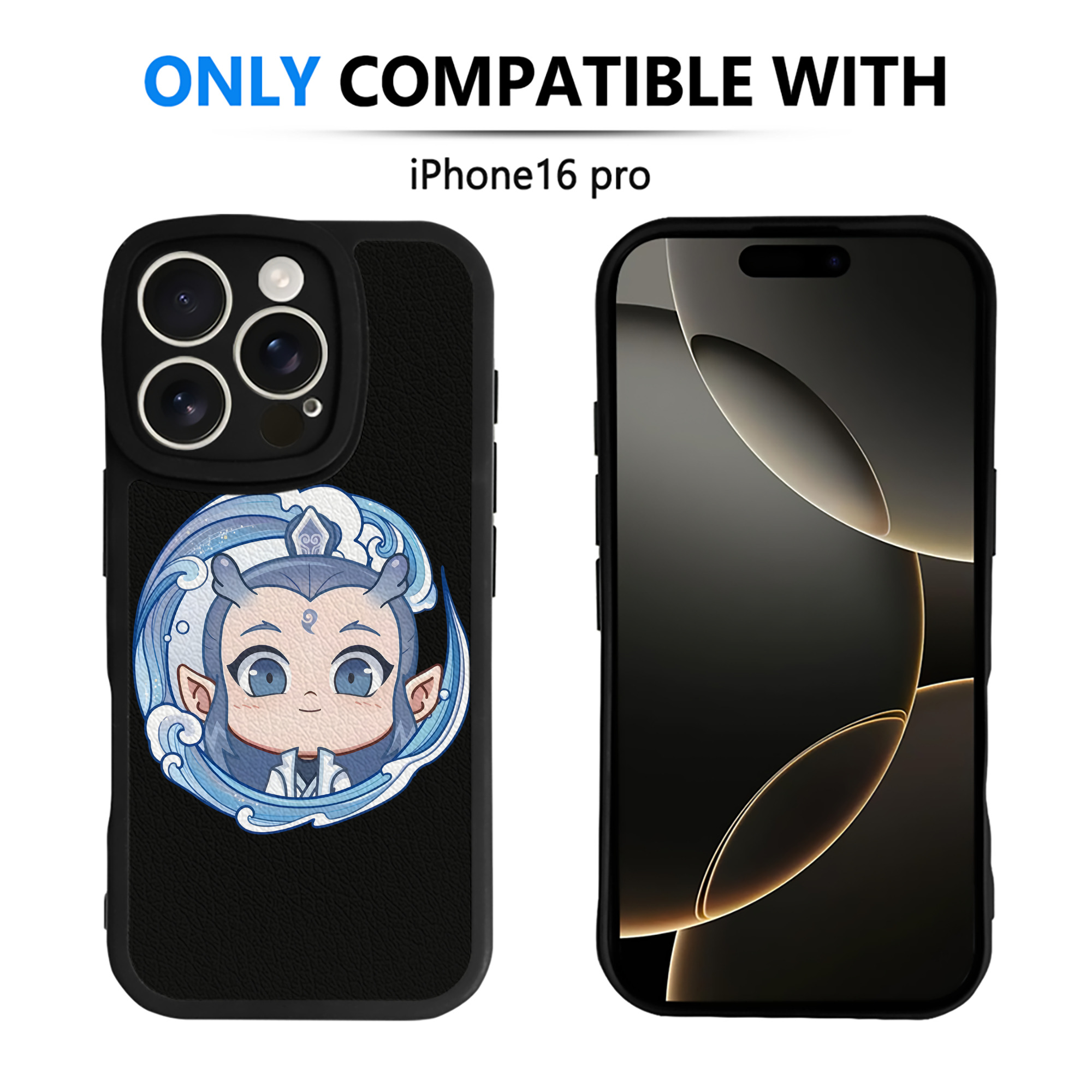 （画像用） Ne Zha 2 ナタ 魔童の大暴れ 【iPhone 16シリーズ対応】シリコンスマホケース（レザー調） 材質：シリコン